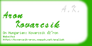 aron kovarcsik business card